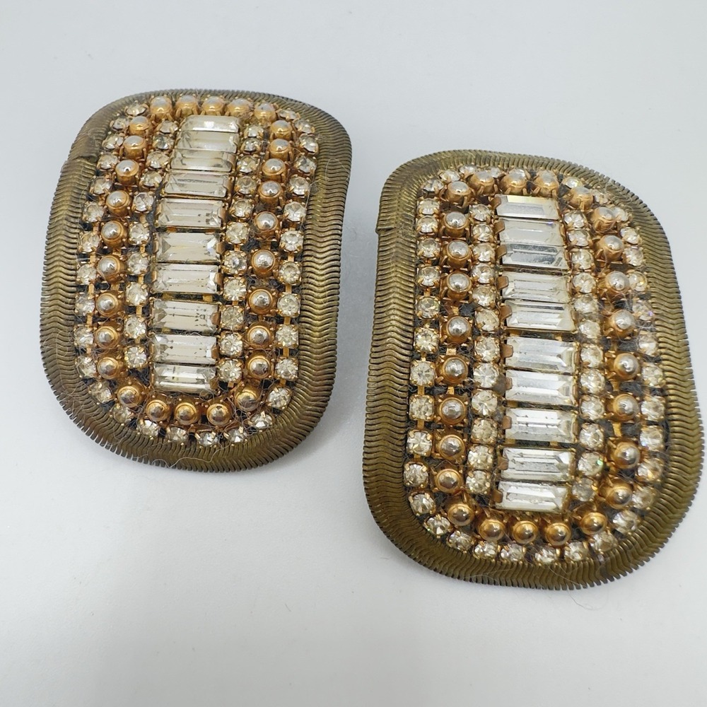 Vintage Egyptian Revival Earrings Clip On M&J Hanson 1987 Runway Cleopatra